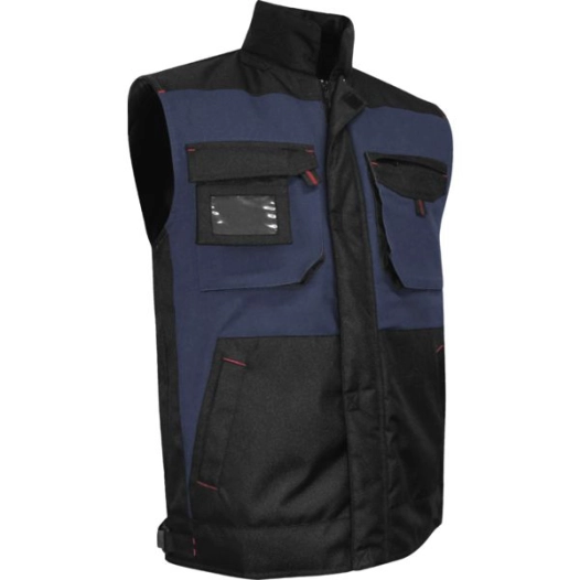 bodywarmer sable tricolor gris/noir/rouge multipoches matelasse 100981-grfno-3