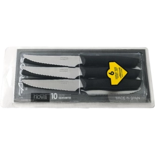 couteaux steak lame crante set de 6 nova noirs