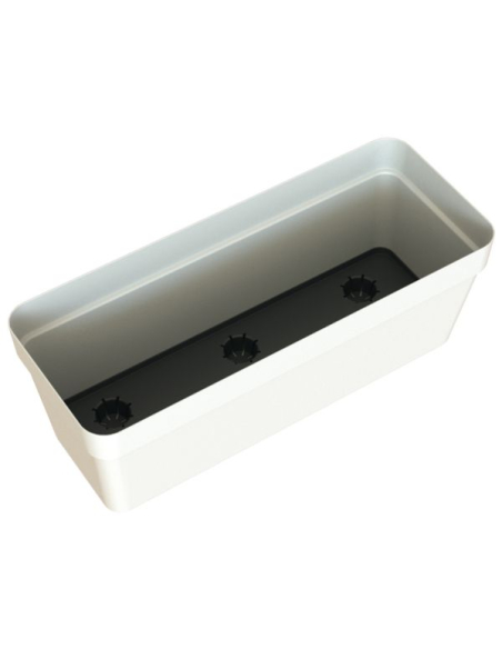 Jardinière Capri 12,5L Blanche Auto-arrosage intégré pour plantes saines - ARTEVASI