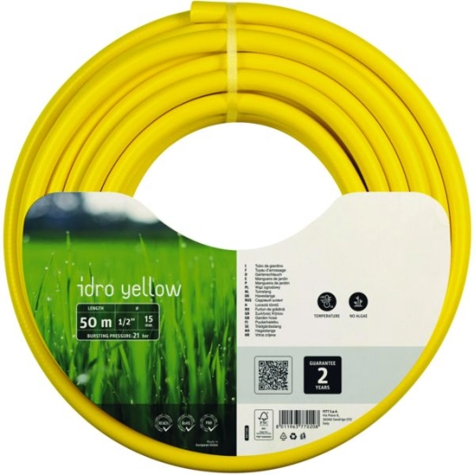 Tuyau d'arrosage idro yellow jaune 15mm x 50m