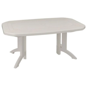 Table de jardin ovale vega 165 blanc - GROSFILLEX