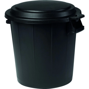 poubelle immeub couve noir 50l