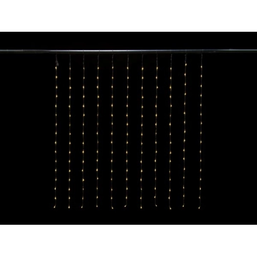 cascade light led - 1.5 x 1.7 m - 176 led - blanc chaud - câble transparent - modulateur - 24 v