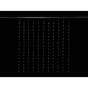 cascade light led - 1.5 x 1.7 m - 176 led - blanc chaud - câble transparent - modulateur - 24 v