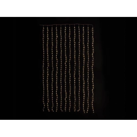 cascade light led - 1.5 x 2.5 m - 286 led - blanc chaud - câble transparent - modulateur - 24 v