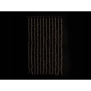 cascade light led - 1.5 x 2.5 m - 286 led - blanc chaud - câble transparent - modulateur - 24 v