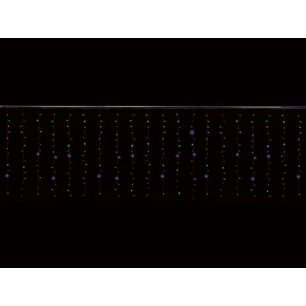 cascade light led - 4 x 1.3 m - 300 led - multicolore - câble transparent - 24 v