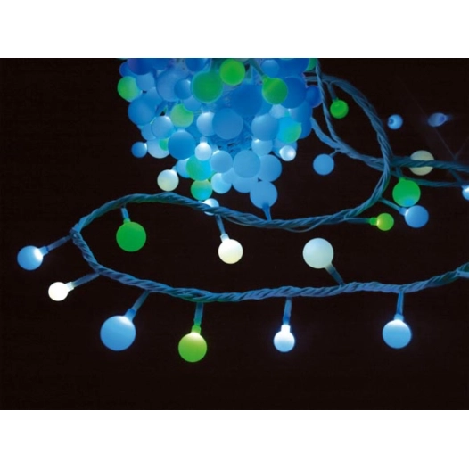 decolight led - 6 m - 90 boules - multicolore - câble transparent - modulateur - 24 v