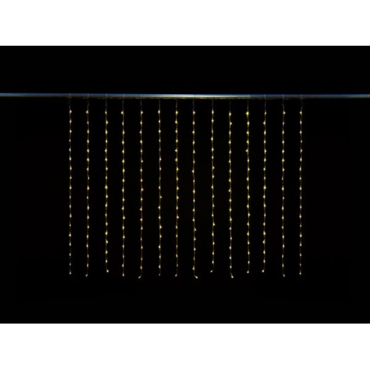 digital led curtain - 2 x 1.5 m - 252 led - blanc chaud - câble transparent - modulateur - 24 v