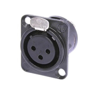 neutrik - embase xlr, 3 points femelle, dore, noir, type d