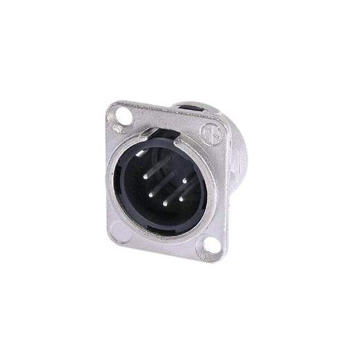 neutrik - embase xlr, 5 points male, argente, nickel, type d