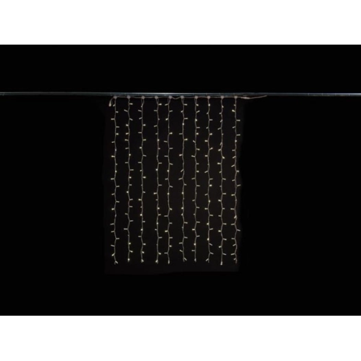 simply-connect pro line - extension rideau lumineux - 1.5 x 2 m - 220 led - blanc chaud - câble blanc - 230 v