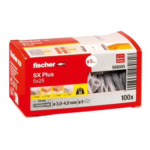 cheville fischer sx plus ø5x25mm 100 unit. n5 568005