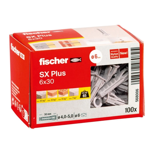 cheville fischer sx plus ø6x30mm 100unit. n°6 568006