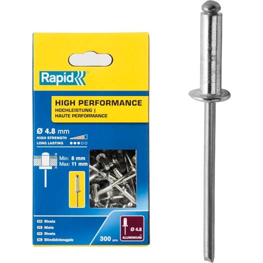 Rivets hautes performances Ø4.8 x 14mm ALU - Boite de 300 - RAPID