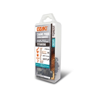 chaîne de tronçonneuse ozaki titanium sous coque, semi-carrée: 3/8'' lp .043 (1,1mm) 33 entraîneurs ( e33 ).