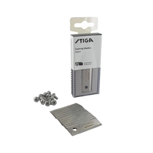 jeu de 12 lames pour robots stiga modèles a1500, a3000, a5000, g1200, g300, g600, stig 1200, stig 300, stig 600, stig-a 1500, st