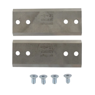 jeu de 2 couteaux pour broyeur de végétaux scheppach modèle biostar 3000. référence origine: 40400140.