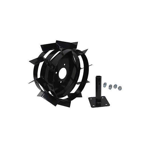 roue fer pour motoculteurs. axe hexagonal de section intérieure 23mm. adaptable sur machines honda.