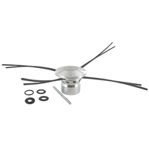 tête universelle multifils tout alu avec grand bol glisseur et ventilation réduisant la montée en température du fil et donc le