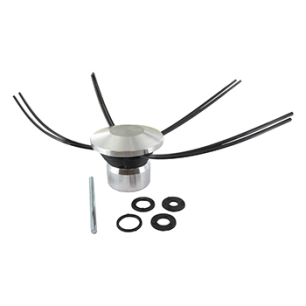 tête universelle 4 fils (8 en sortie) alu/polyamide prince avec bol glisseur aluminium. s'adapte sur les débroussailleuses avec
