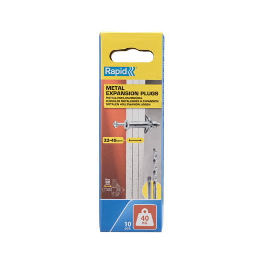 Chevilles à Expansion Ø11x80, 40kg, Vis M5x89 - Boîte de 10 pcs avec forêt et embout de vissage