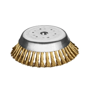 tête brosse conique 36 tresses laiton premium pour débroussailleuse stihl, dolmar, echo, jonsered, solo de 1 cv (0,7 kw) à max 2