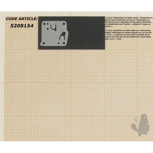 membrane adaptable pour carburateur tillotson type hs