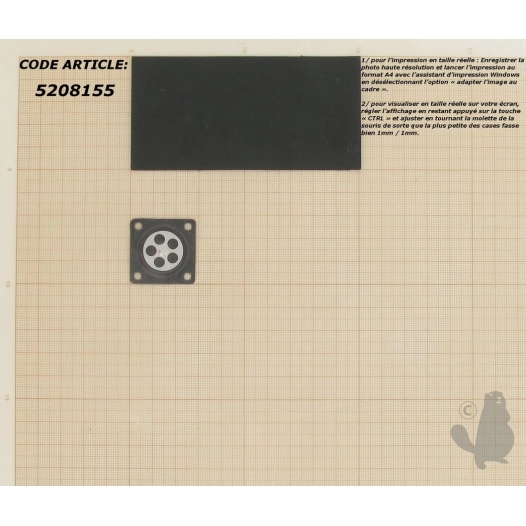 membrane adaptable pour carburateur tillotson type hu