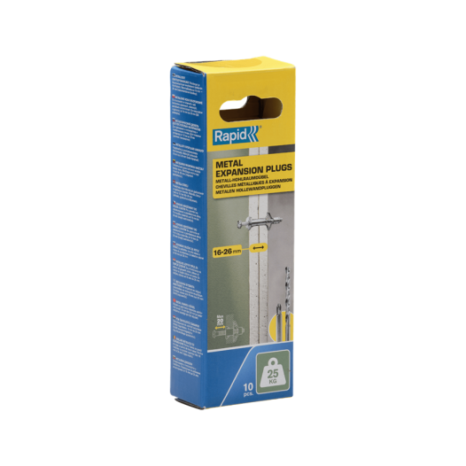 Chevilles à Expansion Ø8x46, 25kg, Vis M4x55 - Boîte de 10 pcs avec forêt et embout de vissage