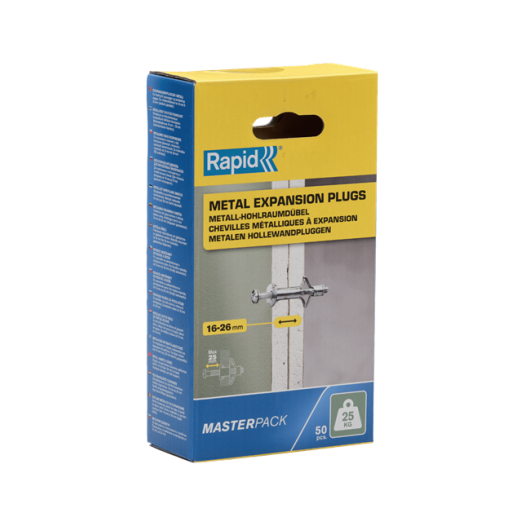 Boîte de 50 chevilles à expansion métallique ø8x46, charge jusqu'à 25kg, m4x55 - (5001548) - Rapid
