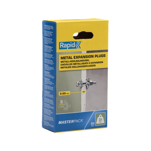 Chevilles à Expansion Ø8x46, 25kg, Vis M4x58 - Boîte de 50 pcs - RAPID