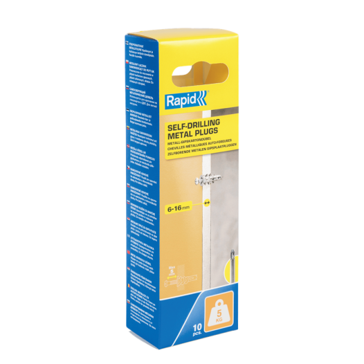 Chevilles Auto-Foreuses Ø13x31, 5kg, vis M4x35 - Boîte de 10 pcs - RAPID