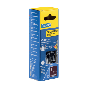 Rivets Blanc Ø4.0 x 10mm - Boite 50 + forêt - RAPID