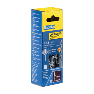 Rivets Blanc Ø4.8 x 12mm - Boite 50 + forêt - RAPID