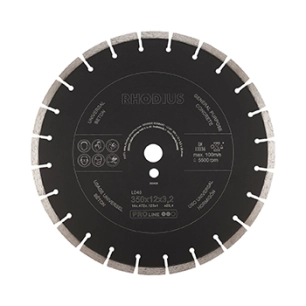 disque diamant segmenté proline ø350mm, segments (longueur x épaisseur) 10 x 2,8 mm, alésage 25,4mm. applications: a sec ou humi