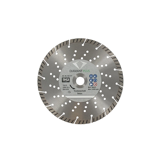 disque diamant segmenté ø230mm turbo, segments (longueur x épaisseur) 7 x 2,5mm, alésage 22,2mm. applications: béton, béton déac