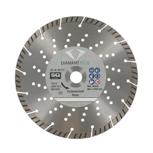 disque diamant segmenté ø230mm turbo, segments (longueur x épaisseur) 7 x 2,5mm, alésage 22,2mm. applications: béton, béton déac