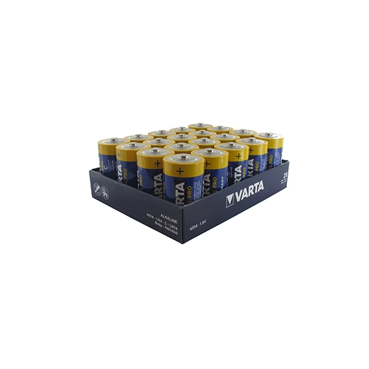 pack atelier de 20 piles alcalines varta industrial 1,5v type c lr14