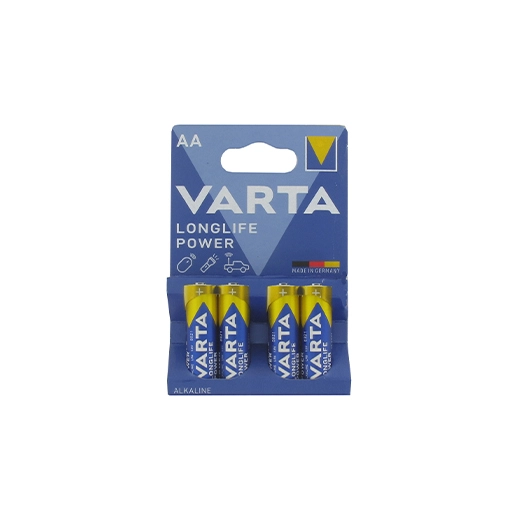 lot de 4 piles alcalines 1,5v varta - type aa lr06.