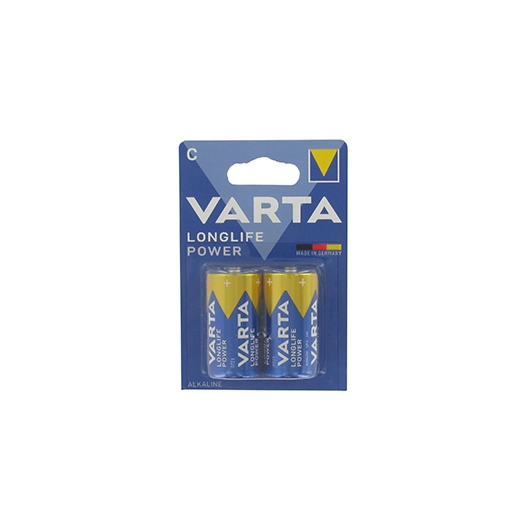 lot de 2 piles alcalines 1,5v varta - type c lr14.