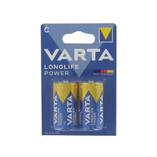 lot de 2 piles alcalines 1,5v varta - type c lr14.