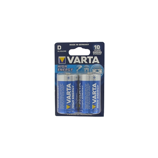 lot de 2 piles alcalines 1,5v varta - type d lr20.