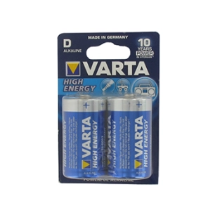 lot de 2 piles alcalines 1,5v varta - type d lr20.