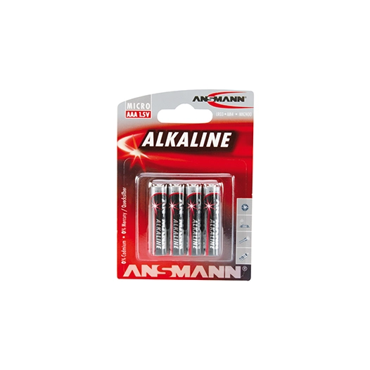 lot de 4 piles alkalines 1,5 v aaa / lr03.