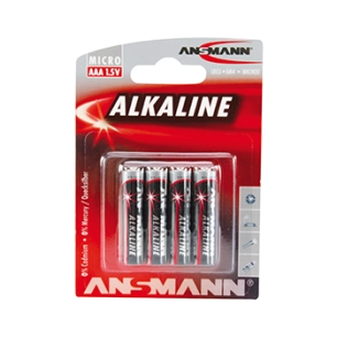 lot de 4 piles alkalines 1,5 v aaa / lr03.
