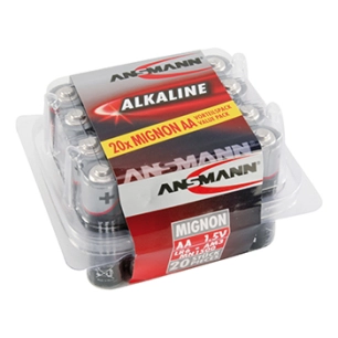 lot de 20 piles alcalines 1,5 v aa / lr6.