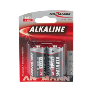 lot de 2 piles alcalines 1,5 v baby c / lr14.
