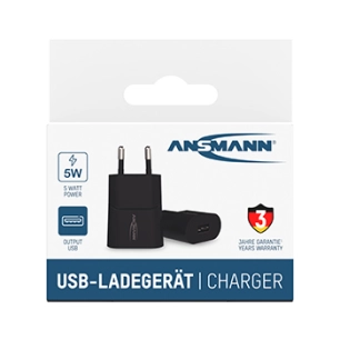 chargeur usb 1 connexion hc105 pour prise secteur de 100 à 240 v ac - 5 w . tension de sortie : 5 v dc . courant de charge max: