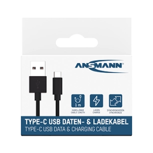 câble de chargement usb vers usb-c 100 cm. pratique pour la recharge jusqu'à 3,0 a et la synchronisation de vos données jusqu'à